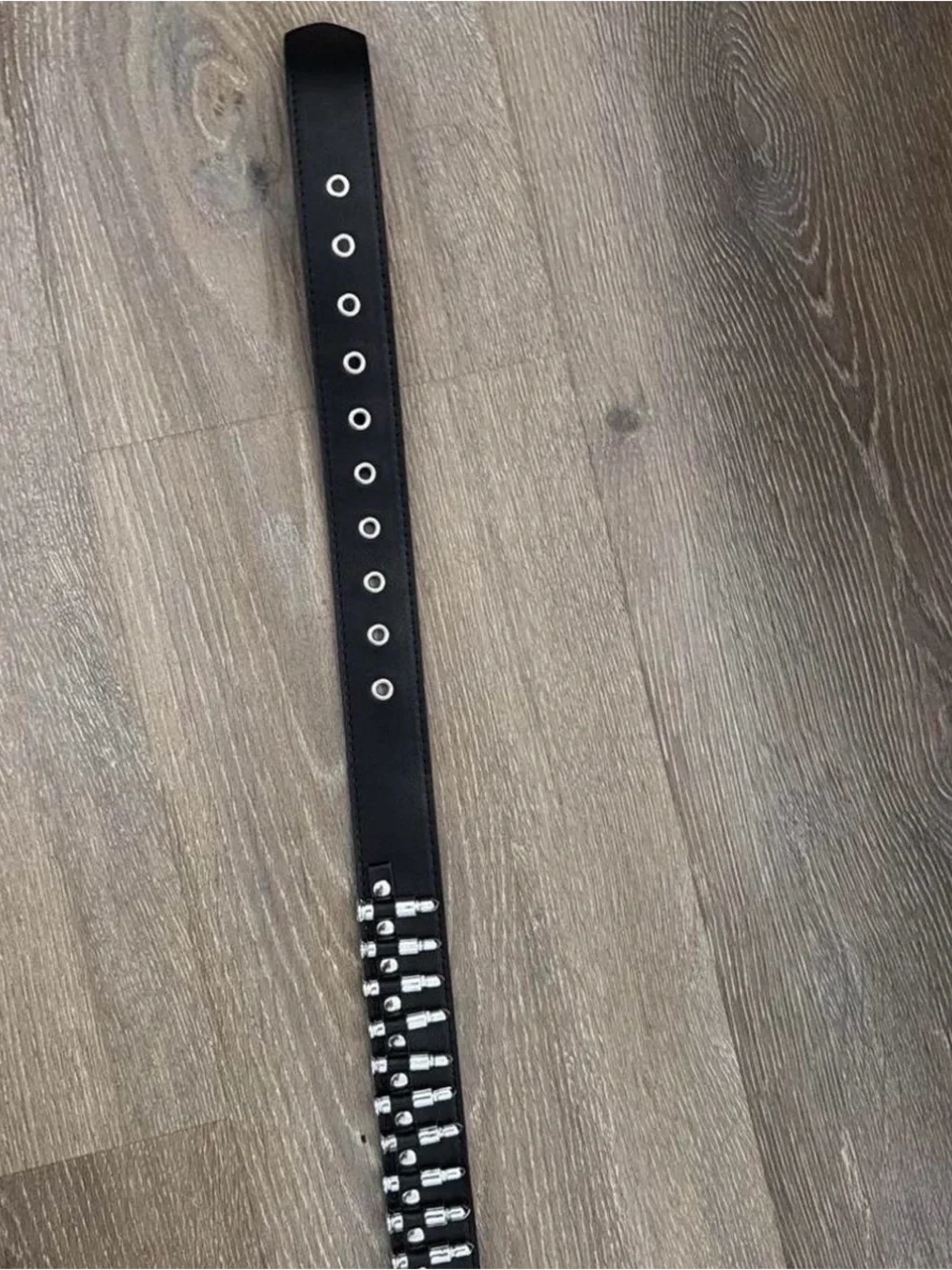Black Studded Bullet-Detail Men's Belt